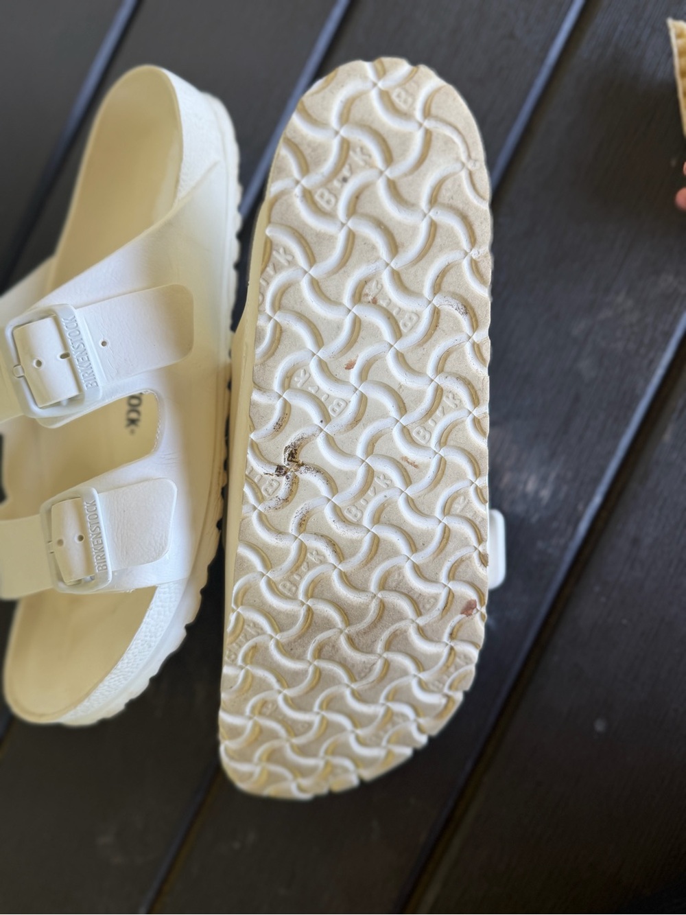 Birkenstock White-Buckle Slide Sandals - Picture 5 of 5